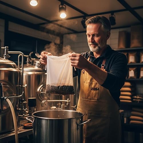 Miniatura 6 de 5 bolsas coladoras de nailon blanco Malla fina Cerveza Homebrew Sidra de vino Dry Hop Filtros de elaboración de cerveza y colado para elaboración