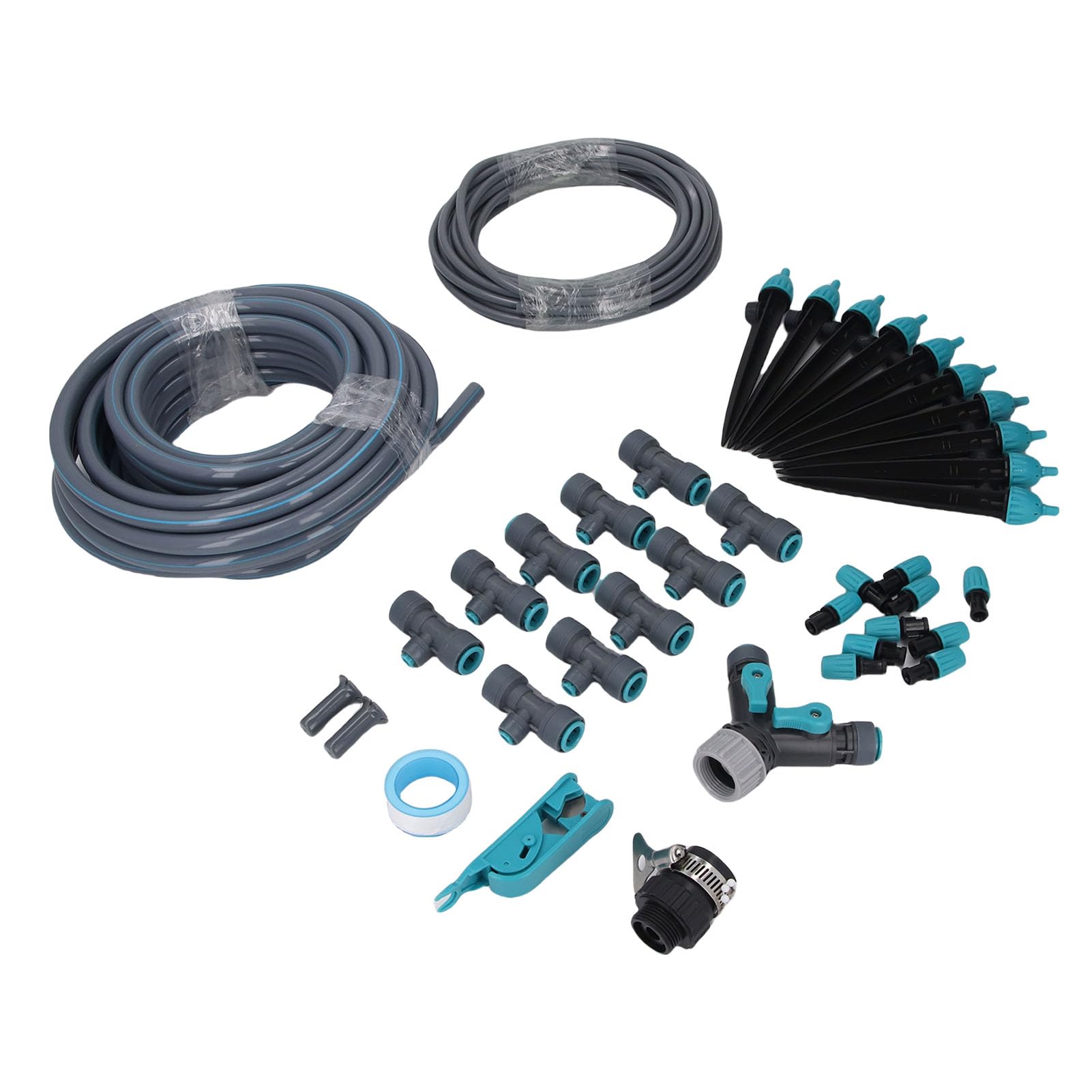 Pssopp di Irrigazione a Goccia Automatico, PE PVC ABS, Ugelli Regolabili per Serra per Aiuole da Prato 3 modalità di Irrigazione Kit da 10 M