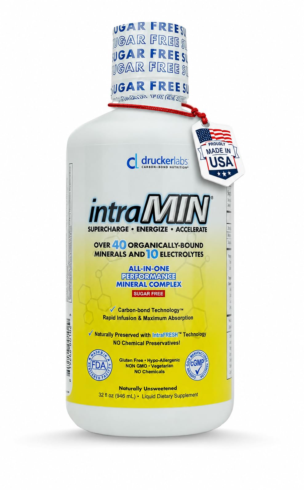 Drucker Labs intraMIN Liquid Minerals and Electrolytes, Unflavored,32 fl oz