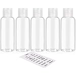 DNSEN 5 Pack 3.4oz Empty Plastic Travel Bottles for Toiletries TSA Approved Leak Proof Squeezable Travel Size Containers Travel Essentials Accessories, clear