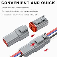Vista 6 de Deutsch DT Conector de 6 Pines, 6 Vías, Conector Eléctrico Automotriz Impermeable, Clavija Macho y Hembra, Arnés de Cableado con Cable de 16AWG
