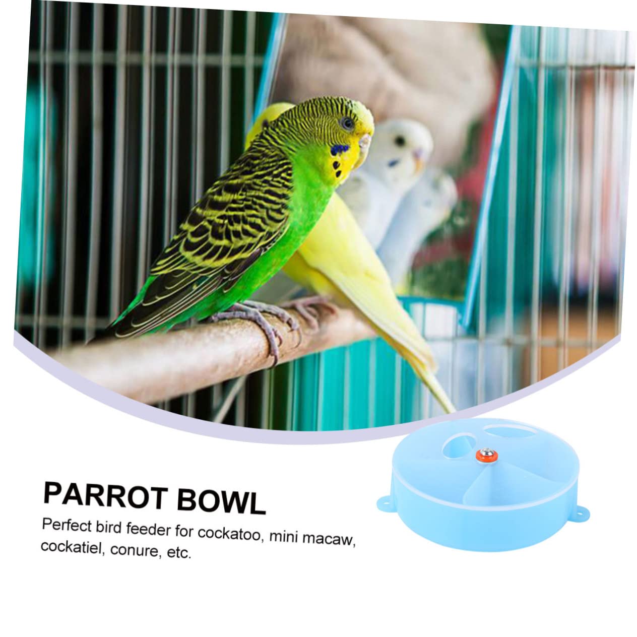 Beaupretty 3pièces Distributeur Interactif pour Oiseaux Jouet à Mâcher pour Perroquets Boîte De Foraging Forme De Roue Bleu pour Cockatiels Et Conures