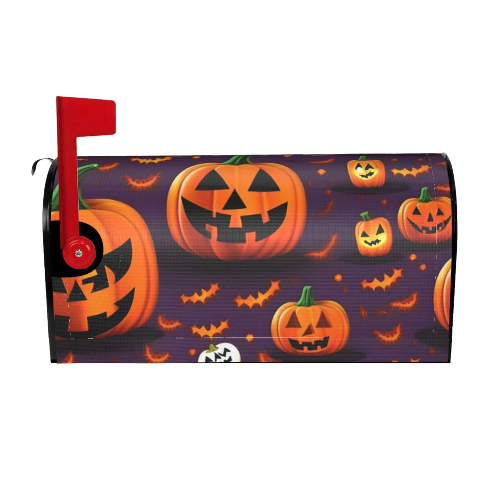 Happy-Halloween-Day Trick-Or-Treat Print Mailbox Cover Wraps Post Letter Box Cover Decor For Outside Garden Yard Farmhouse Home