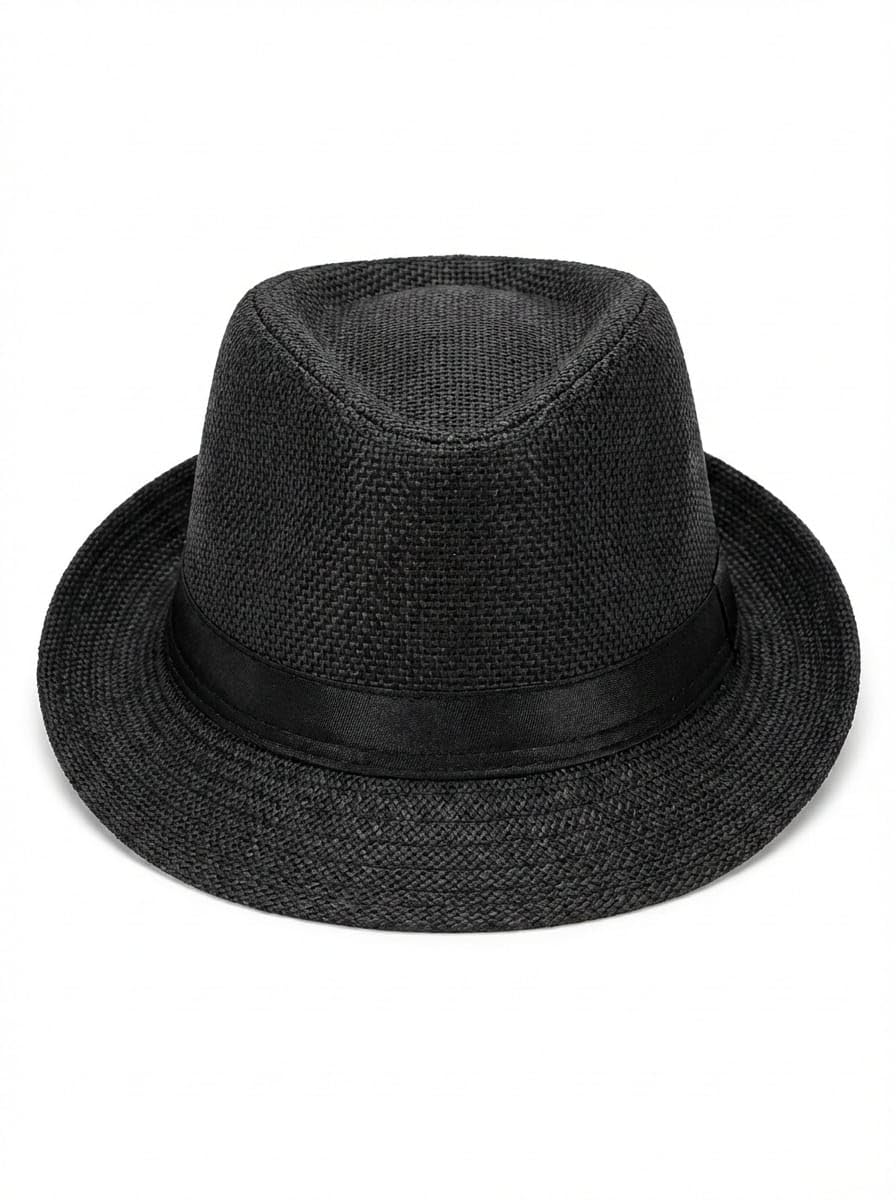 bead store Kids Straw Fedora Hat, Black, Sun Protection for Boys and Girls, 5 to 10 Years-picture-18