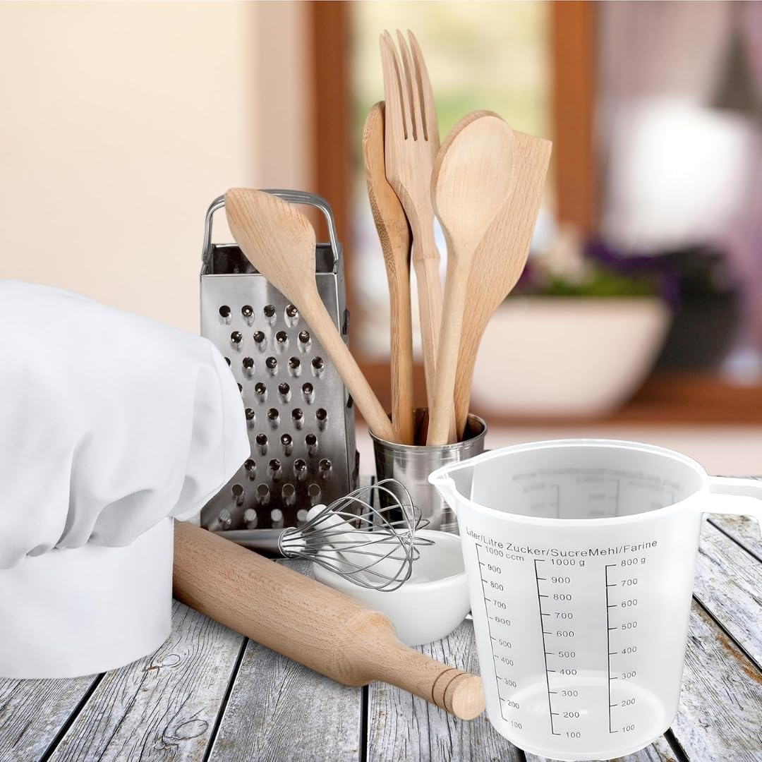 PARENCE.- Dispenser in plastica da 1 litro - Misurazione precisa, grande capacità 1000ML, impugnatura ergonomica - Graduazioni trasparenti - Lavabile in lavastoviglie