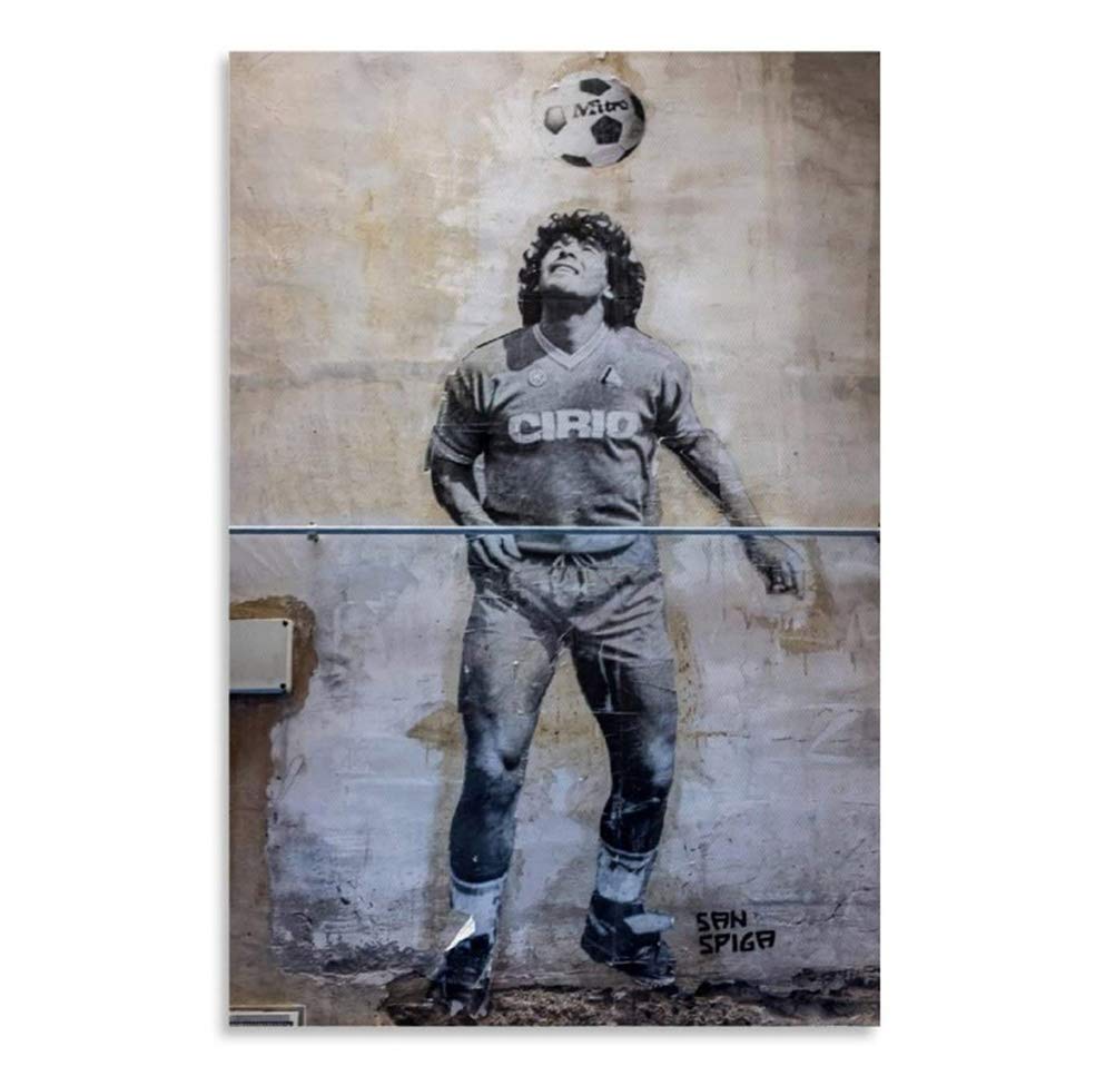 Banksy Art Maradona Photo Print, Diego Maradona Football Action