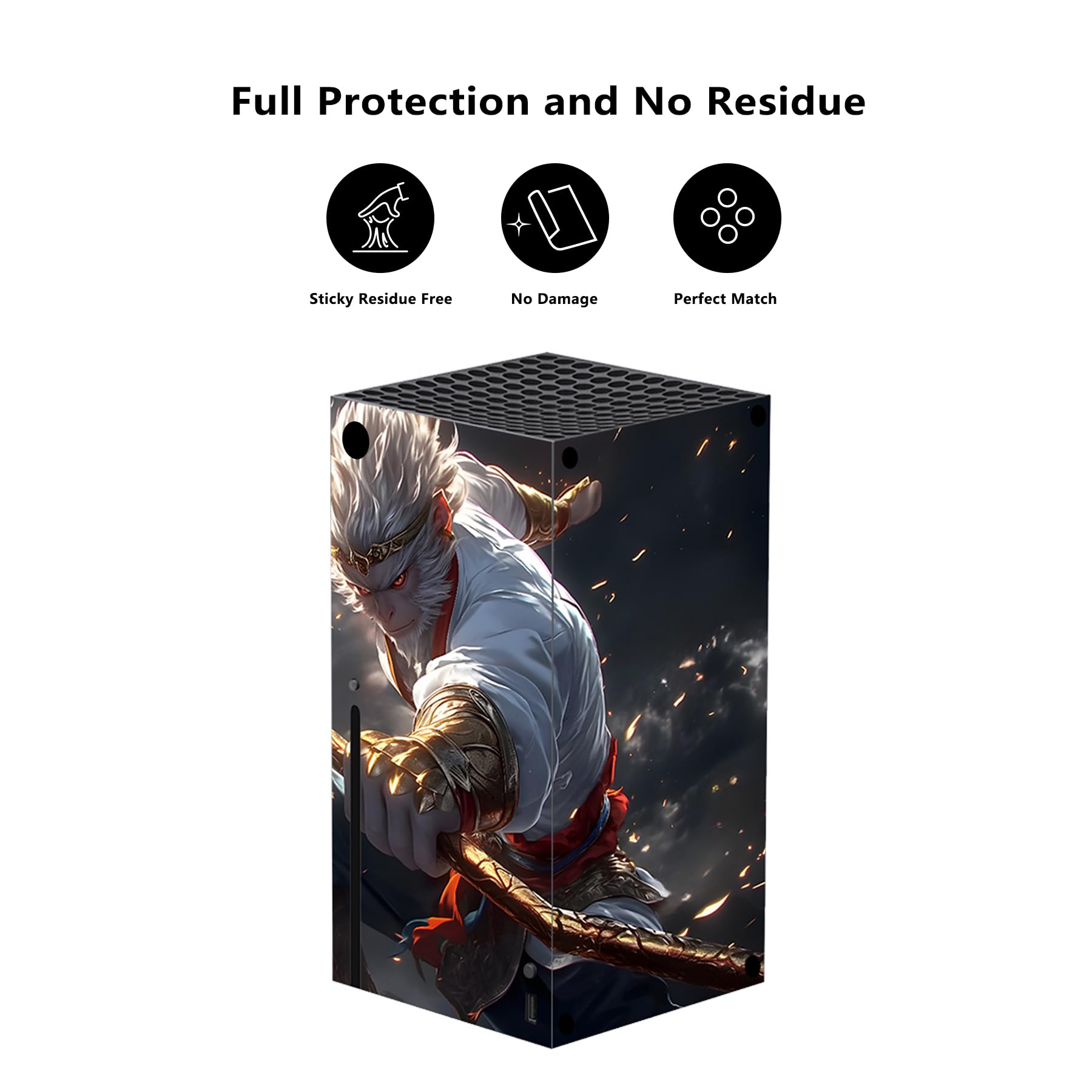 playvital Autocollant Manette pour Xbox Series X Accessoires Protection,Stickers pour Xbox Series X Console Skin-Sauge Wukong