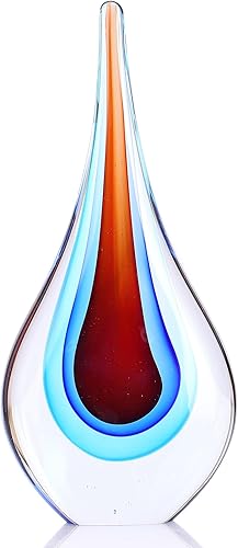 Escultura de vidrio soplado a mano, decoración única de estilo mediterráneo, figura de cristal con acabado similar al cristal, pisapapeles