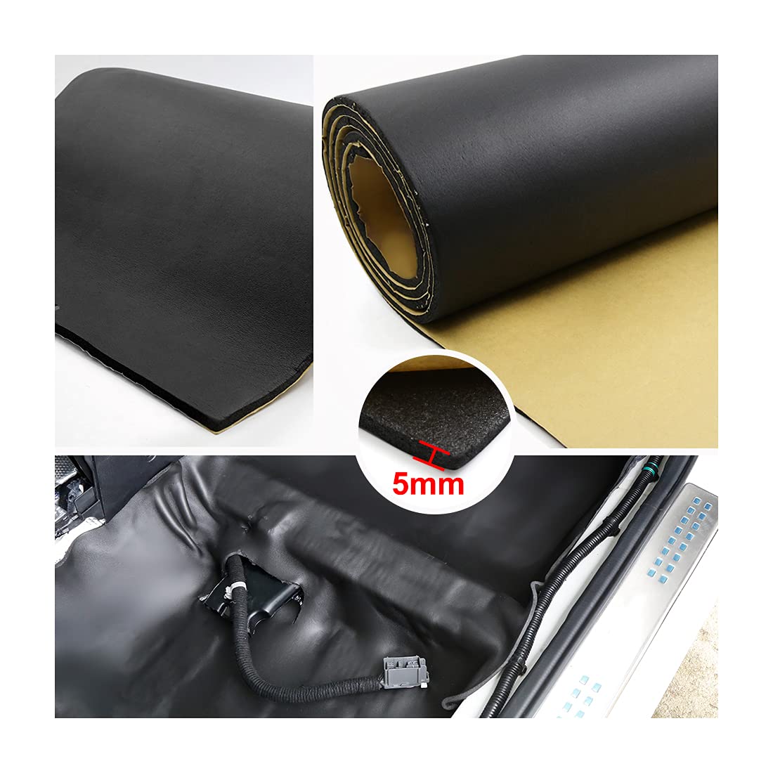 Mousse Insonorisante Voiture 2m X 0.5m X 1cm - Isolation Acoustique Et Thermique