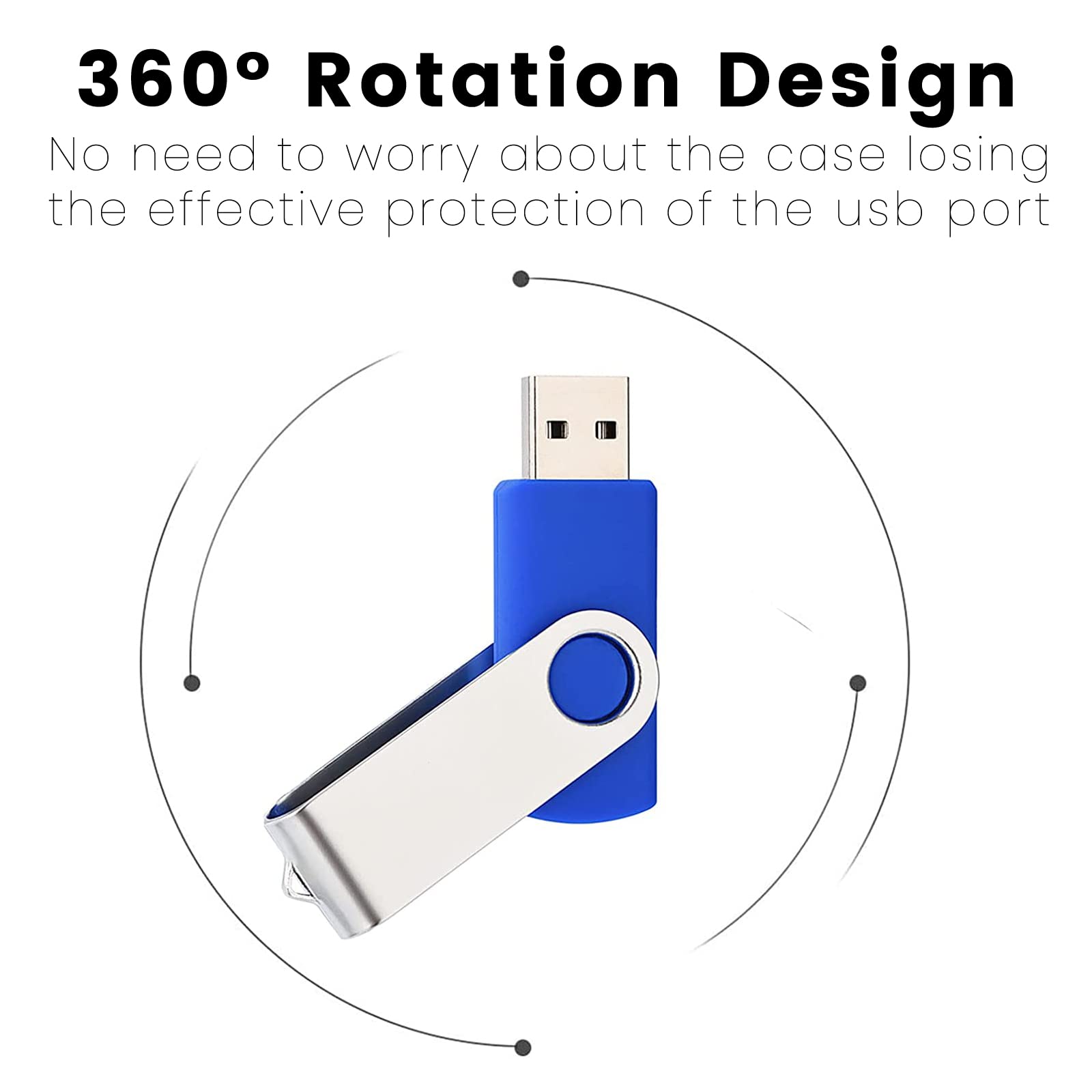 AreTop USB-Sticks, 8 GB, Flash-Laufwerk, 10 Stück, drehbares Design, mit LED-Anzeige für Computer/Tablet/Laptop/Auto/TV (10 verschiedene Farben mit Schlüsselband)