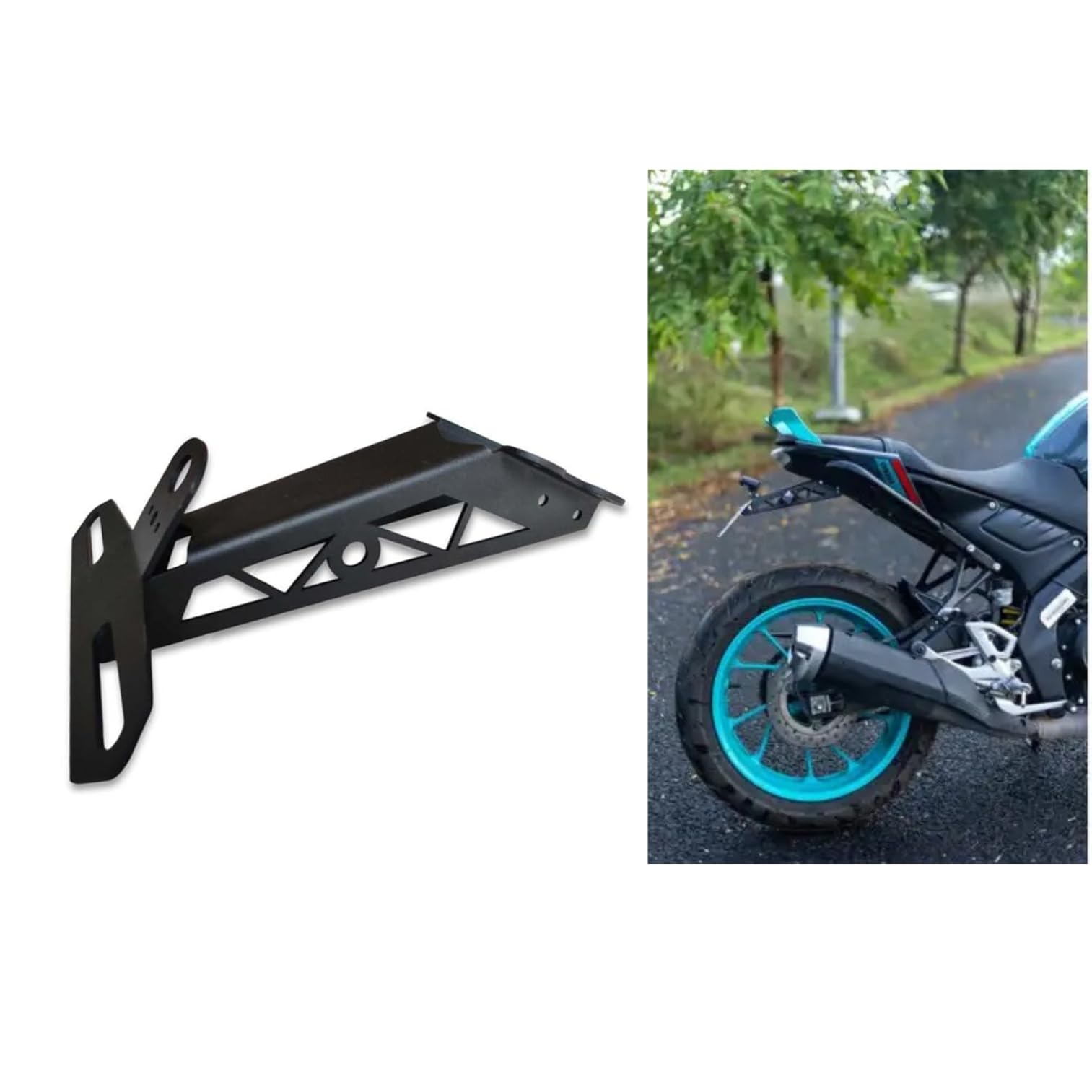 AMB Motorcycle MT 15 Tail Tidy License Number Plate Frame Holder with Key Hole Cap MT15 Accessories-image-26