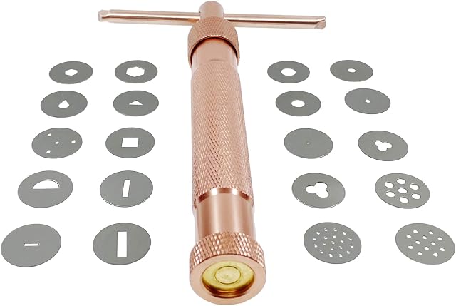 TERMATH Fondant Extruder with 20 Discs, Sugar Paste Extruder,Clay Extruder, Cake Decor Tool Set