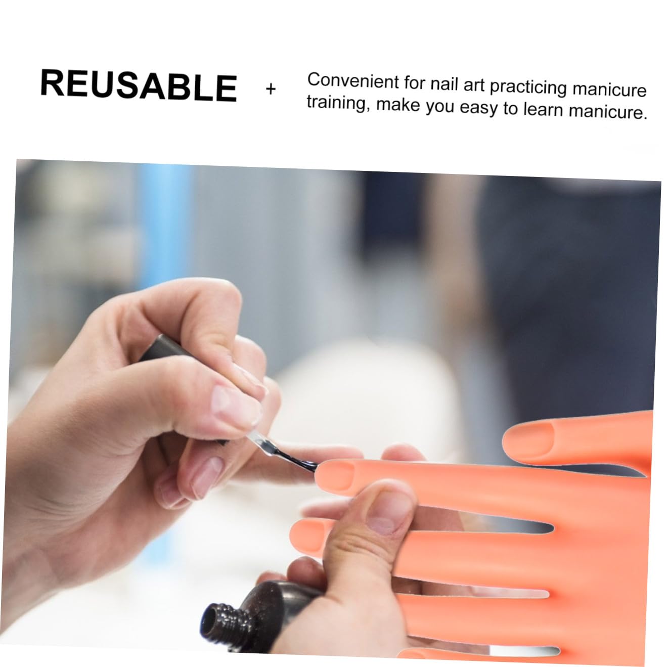 Hohopeti Mano per Pratica Unghie Riutilizzabile in Plastica Leggera Articolazioni Mobili per Formazione Manicure e Design Nail Art