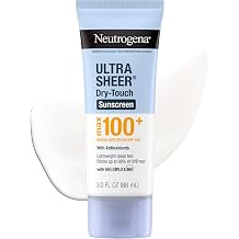 Neutrogena Ultra Sheer Dry Touch Sunscreen Lotion, Max SPF 100+, 3 fl. oz | Broad Spectrum for UVA/UVB Protection, Lightweight Sunscreen, Non-Greasy Formula, Oxybenzone-Free, Contains Antioxidants