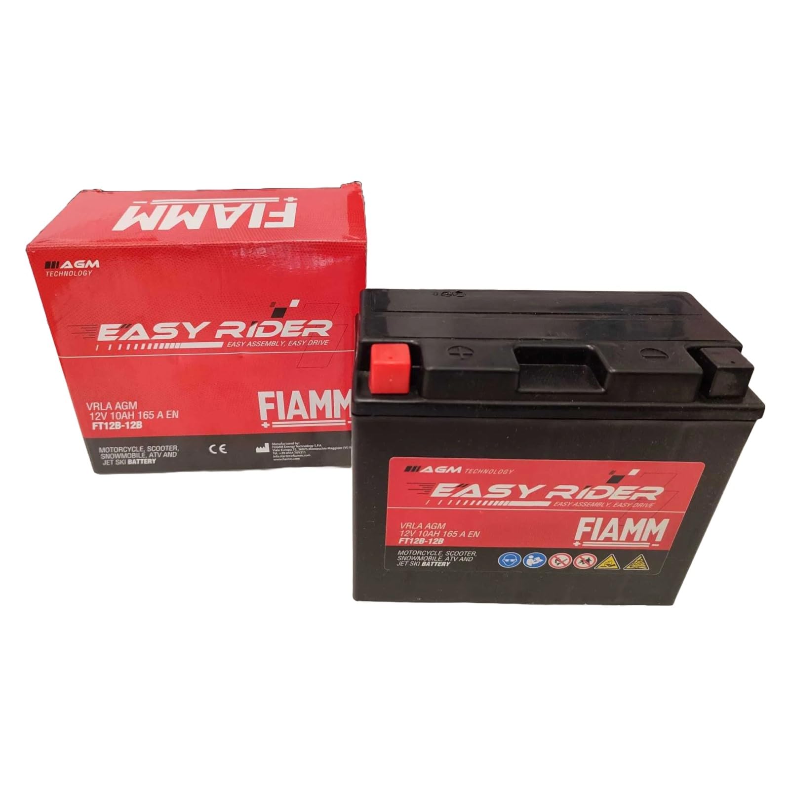 SMCBatteria moto FT12B-12B YT12B-4 YT12B-BS 12V 10Ah 165A VRLA AGM | Lunghezza: 150 x Larghezza: 70 x Altezza 130 (mm)