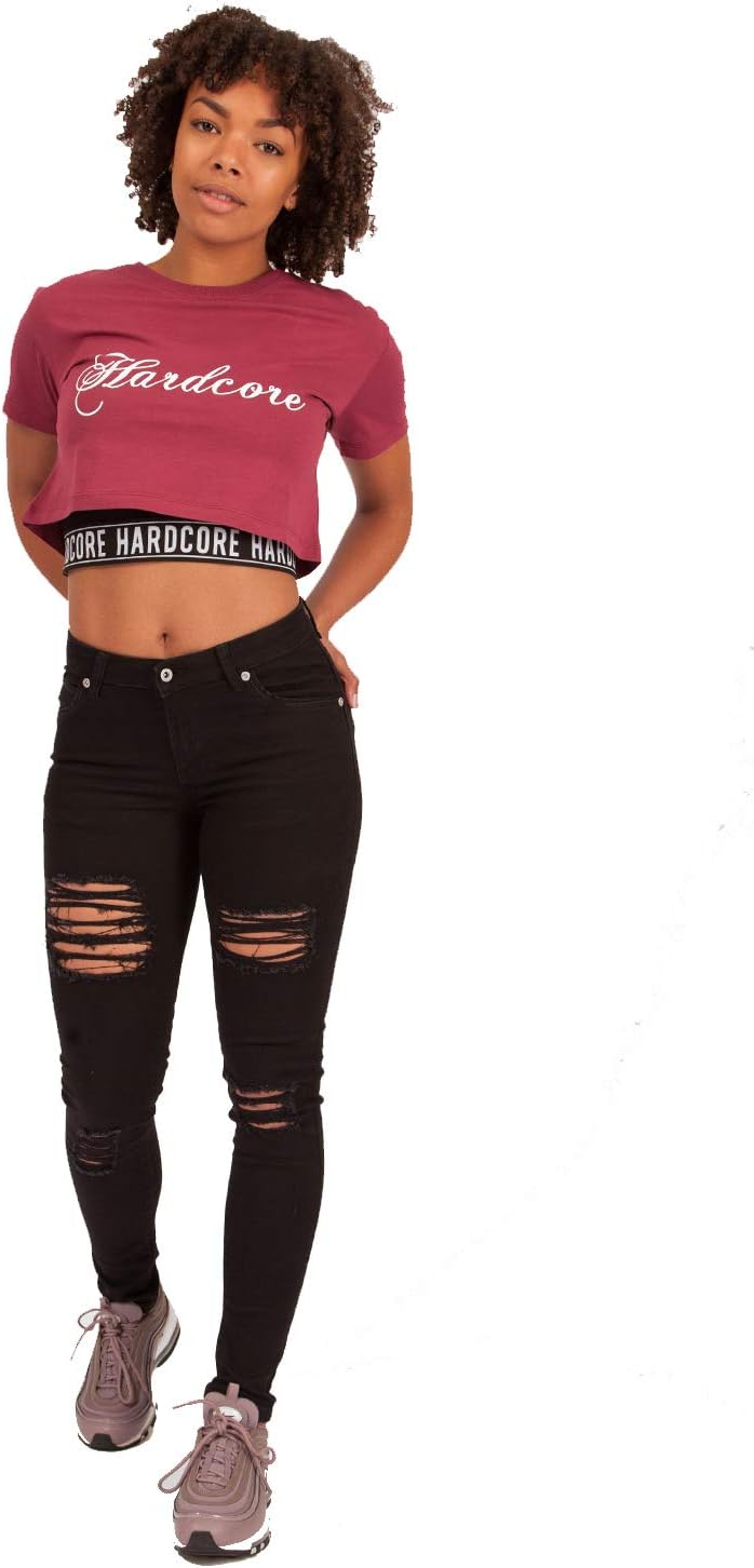 Hardcore Ladies Cotton Rich Soft Touch High or Mid Rise Denim Skinny Jeans 8 61PrEJEVfrL. AC SL1500