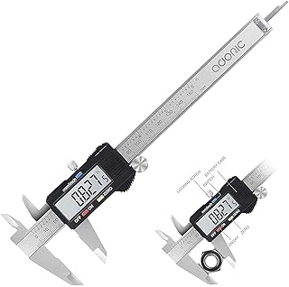 Adoric Digital Caliper, Electronic Digital Caliper Stainless Steel Body with Large LCD Screen | 0-6 Inches | Inch/Millimeter Conversion
