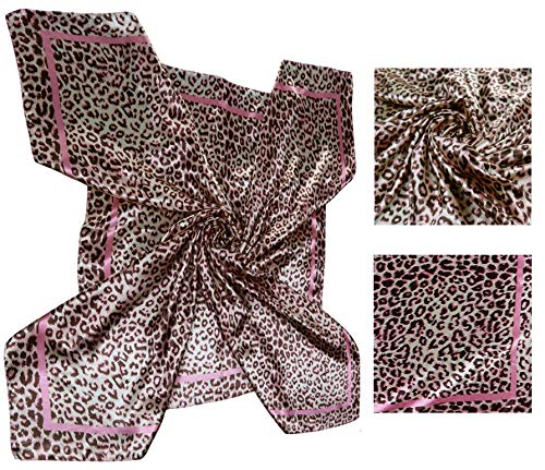4 Pc Set Large 35 x 35 inches Satin Square Scarves Neck Hair Head Scarf Bundle4