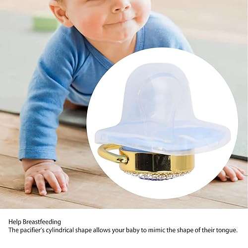 Miniatura 3 de Chupete de bebé brillante con forma de corazón, diamantes de imitación brillantes, chupete para bebé, chupete suave y ligero para bebé, regalos para