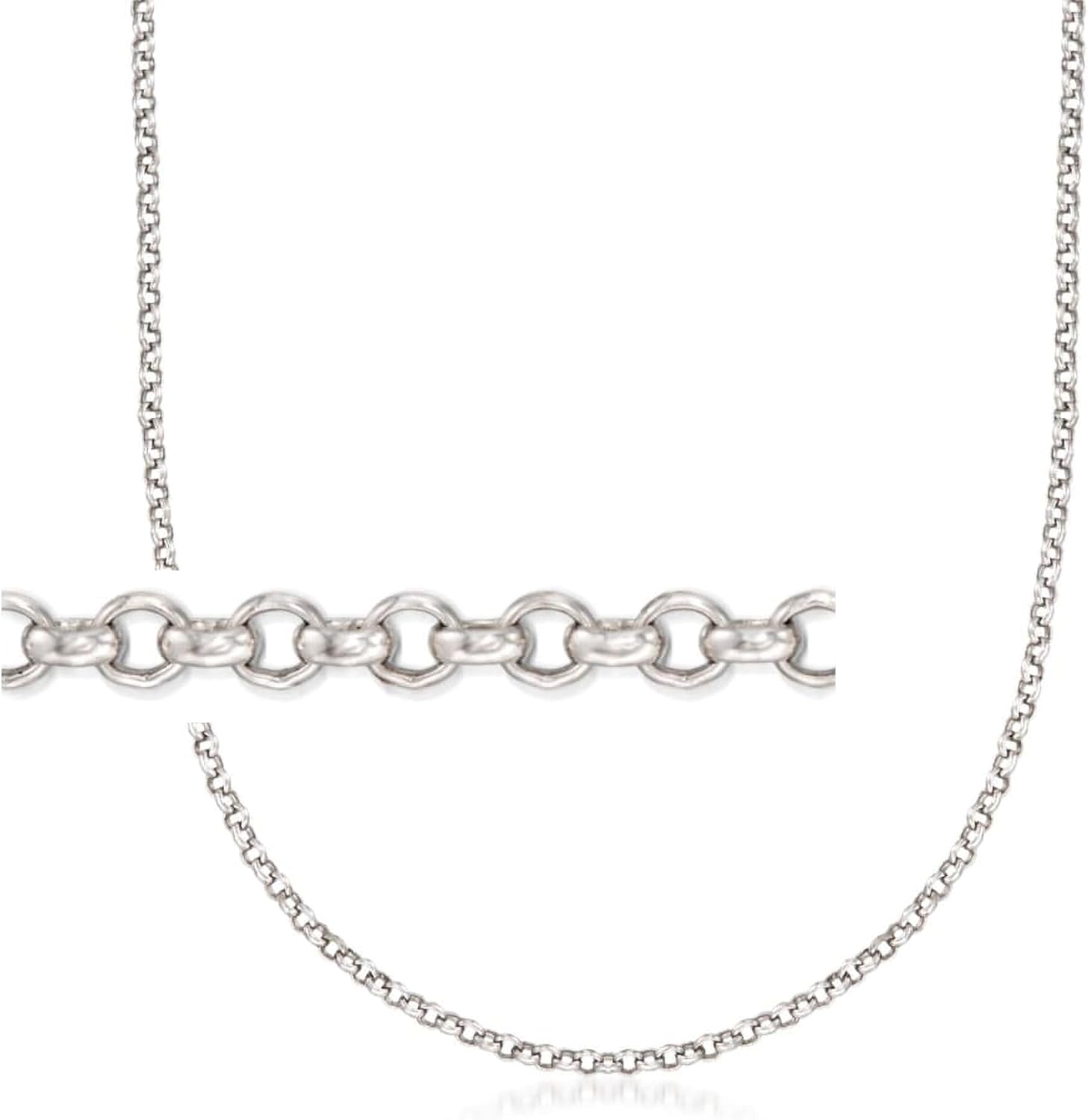 Ross-Simons Belle Etoile 2mm Sterling Silver Rolo-Link Necklace