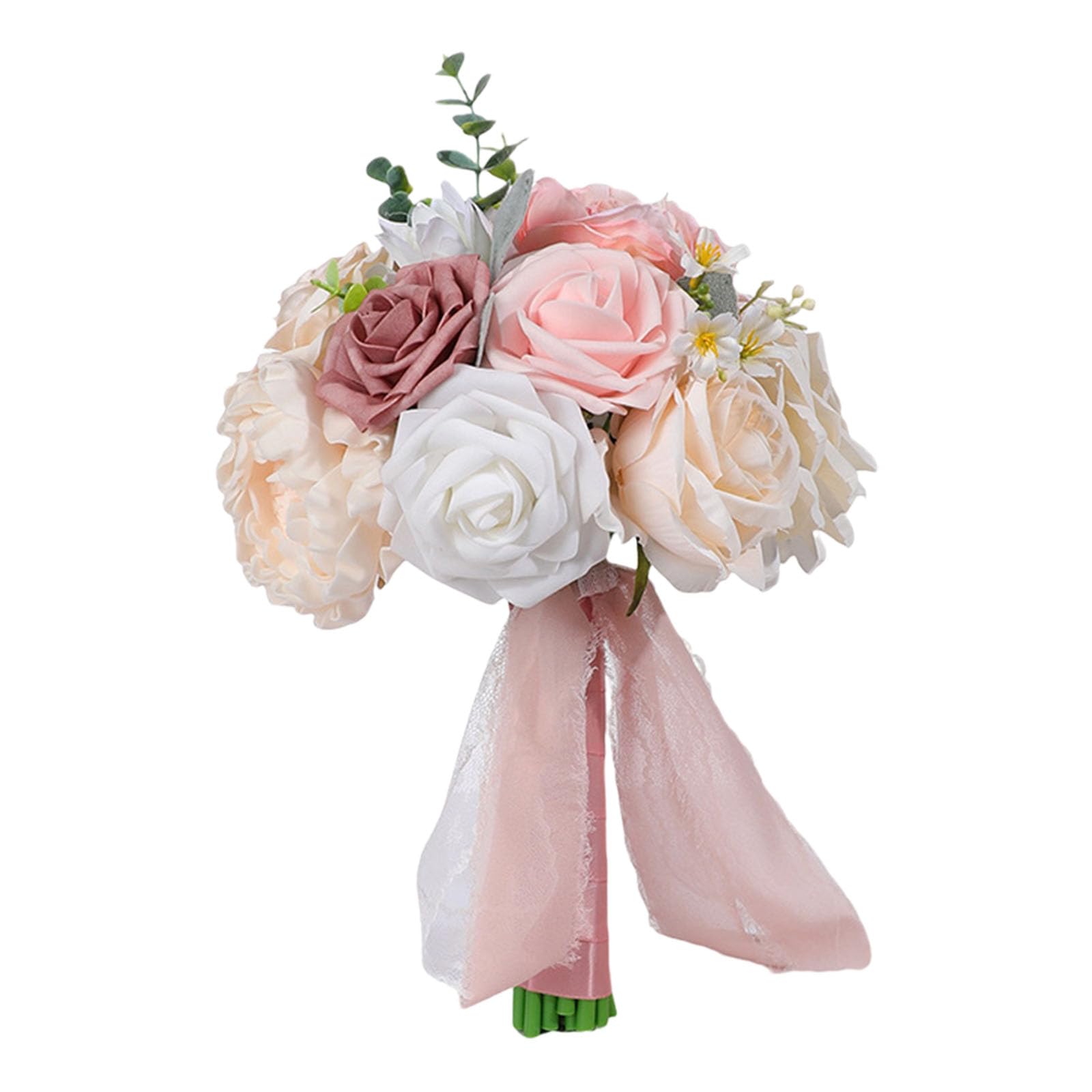 Msioytog Stylish Artificial Flower Bridal Bouquet Delicate Handheld Roses for Wedding Celebrations and Decor Comfortable Artificial Roses Wedding Bouquet Modern Flower Bunch Party Flowers Cluster