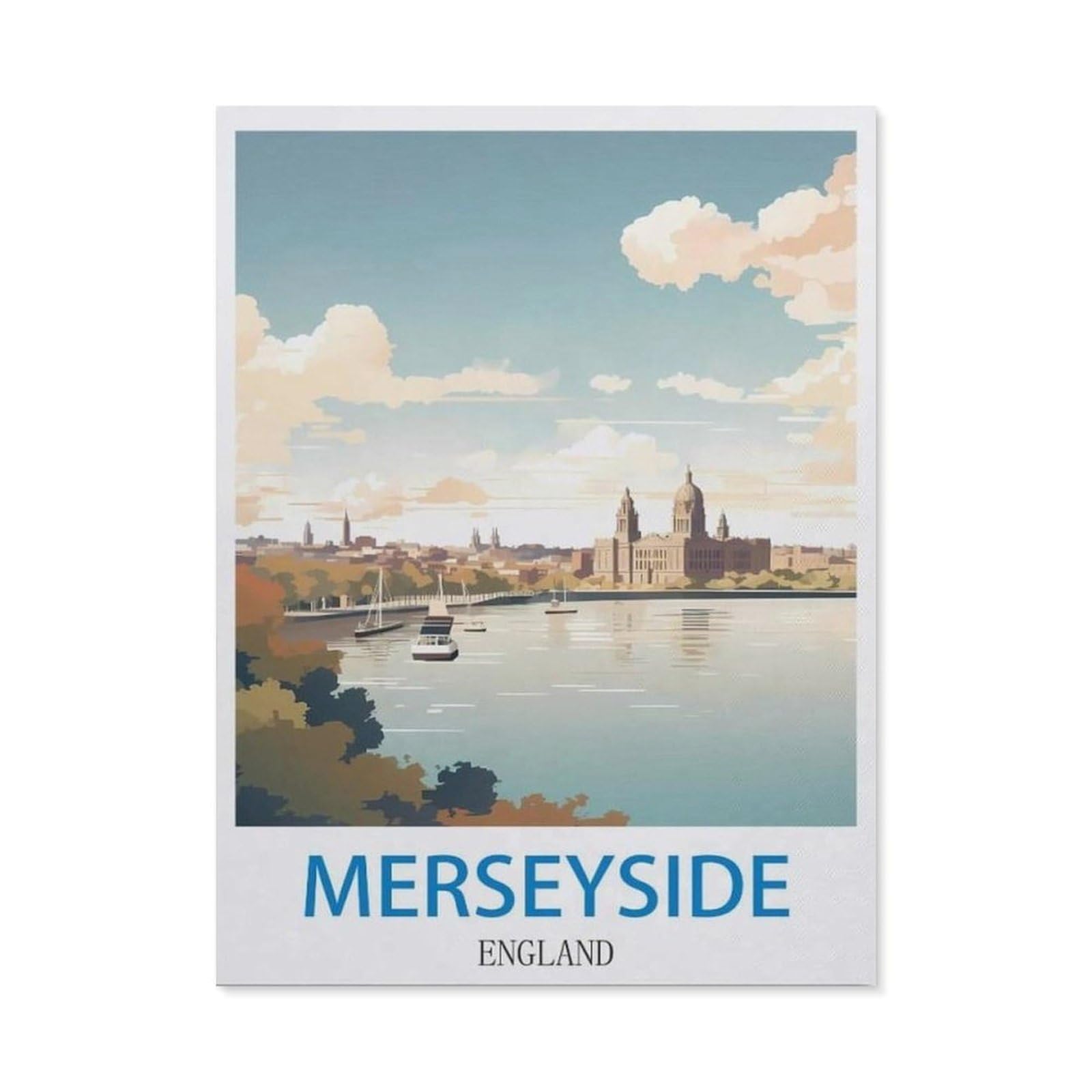 BEAYODKP 5D DIY Diamond Painting，Merseyside England（30 x 40 cm）