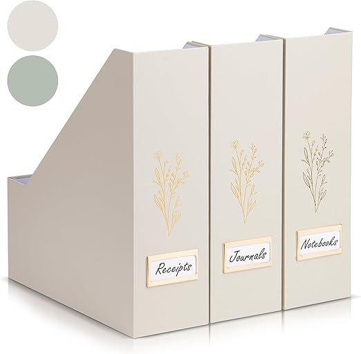 Amazon.com: ZICOTO Beautiful Magazine Holder Set Of 3 - Sturdy File ...