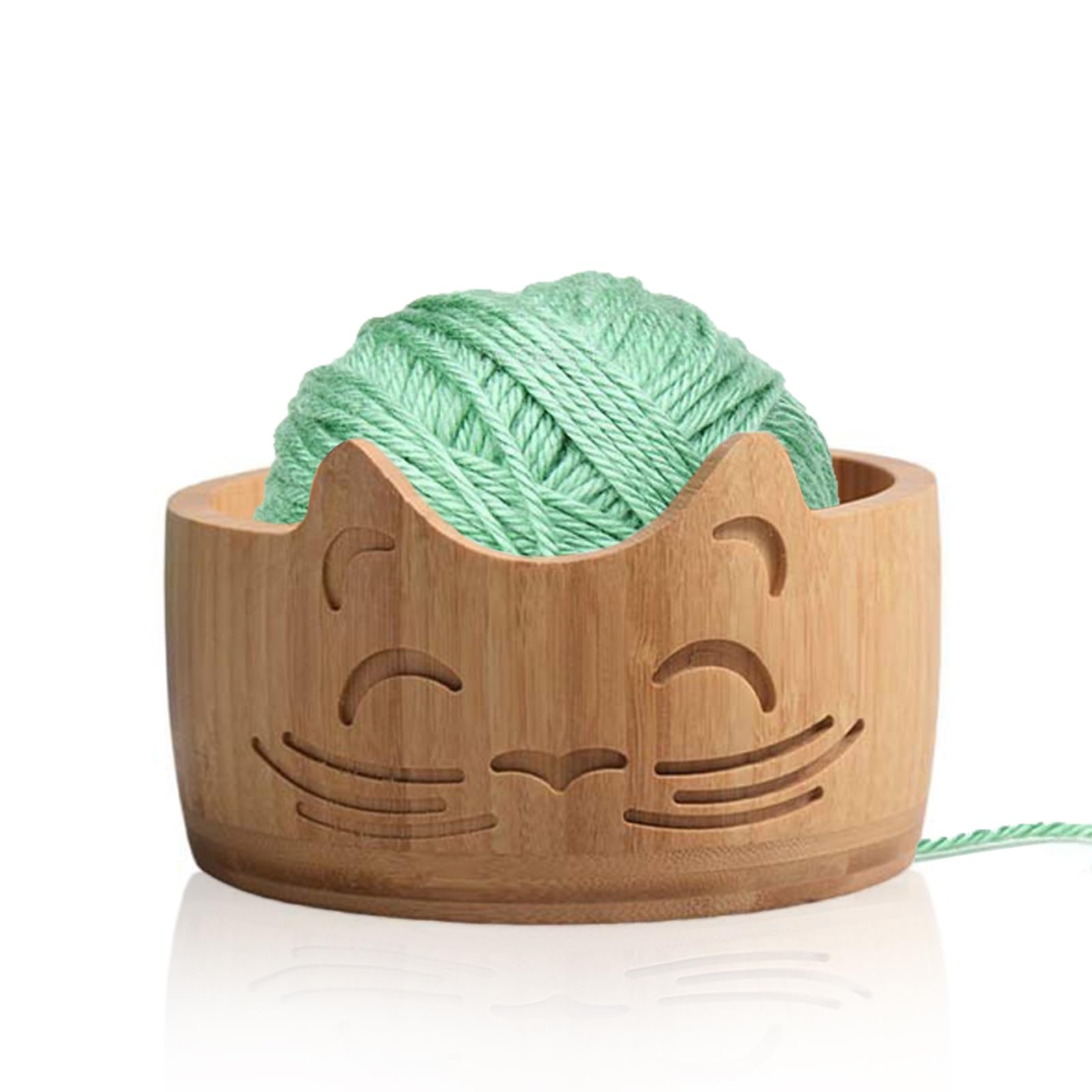 Hinourisha Wood Yarn Bowl, Yarn Bowls for Crochet Yarn Knitting Bowl, Crochet Yarn Holder Bowl