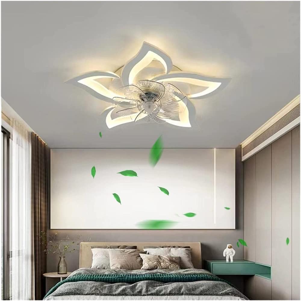 SXDMOUBK Dimmable Flower Chlier Ceiling Fan with LED Light Remote Control Perfect for Kitchen Bedroom Living Room Dining Room Farmhouse Office Study