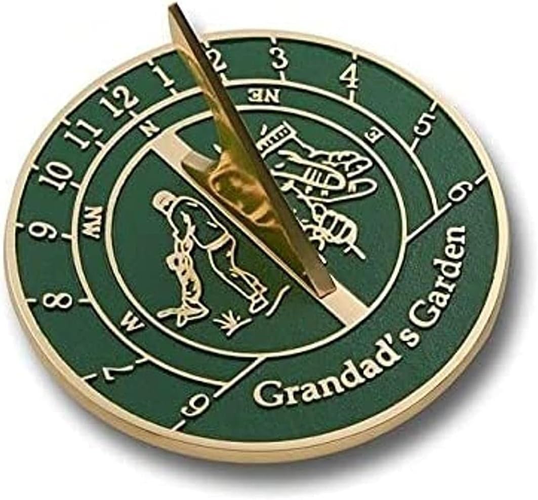 NauticalMart Sundial Gift Heavy Duty Cast Brass Sundial Gift Handmade (Grandad’s Garden)