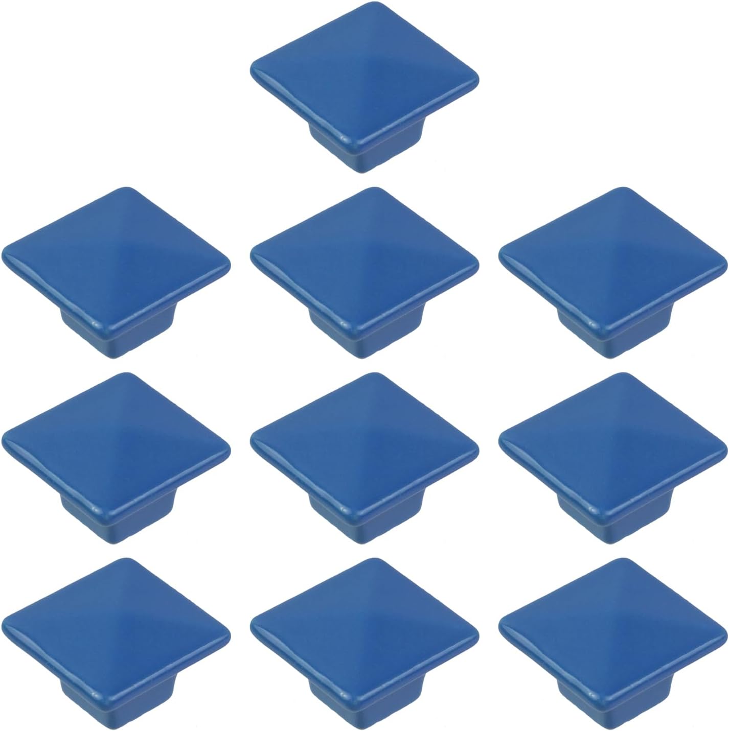 UTALIND 10PCS Dresser Knobs Square Kitchen Knobs, Ceramic Single Hole Drawer Hardware