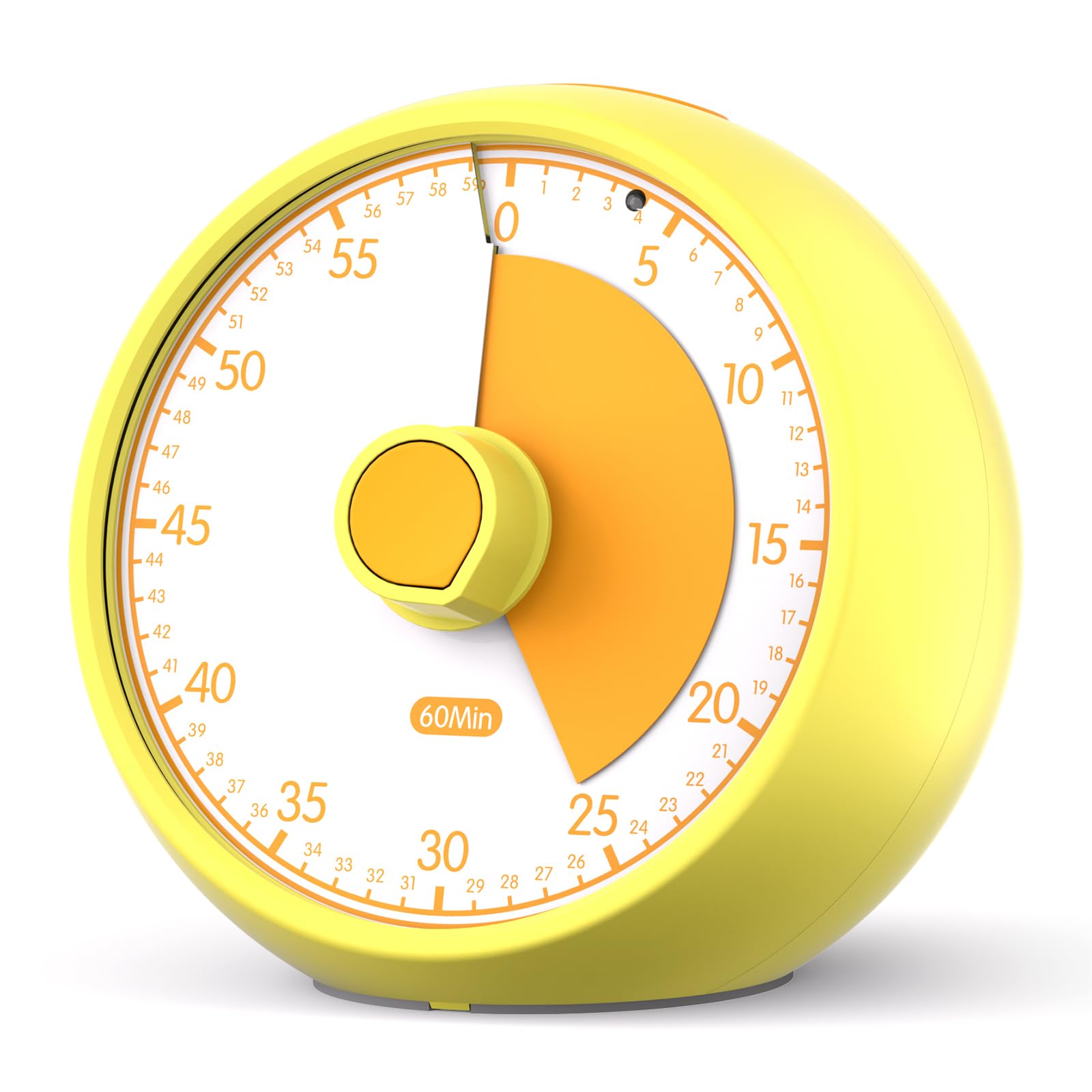 Conchstar Yellow Visual Timer For Kids - Silent Timer Analog 60-Minute Countdown For Classroom Learning, Teachers, Children With Adhd/Autism, Homeschooling (Yellow)