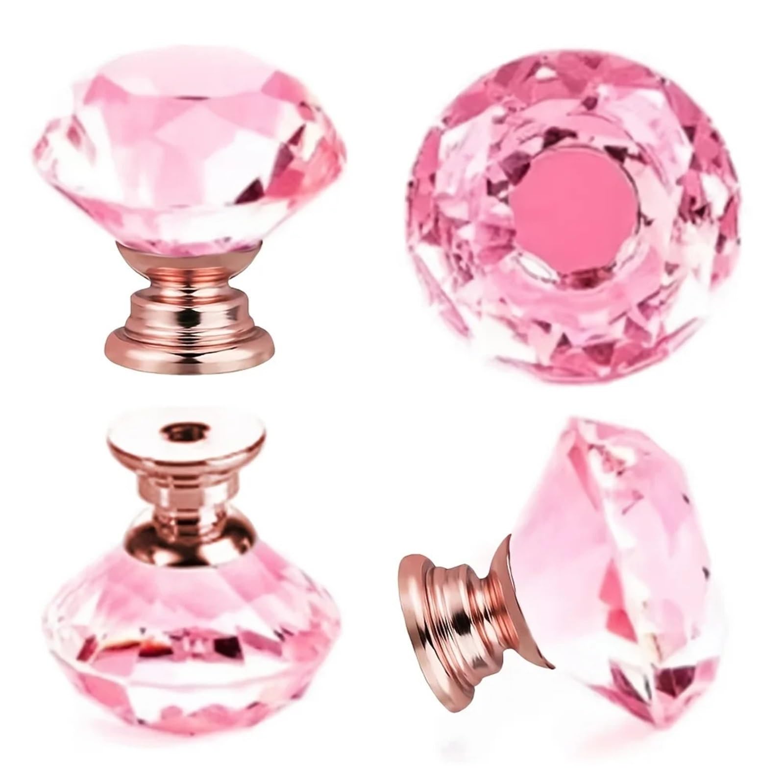 xulvoz 10pcs Gold Crystal Diamond Cabinet Knobs 30mm Kitchen Cupboard Pulls
