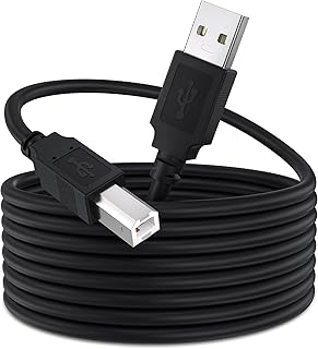 VOSGA USB 2.0 Printer Cable 10M/30ft USB 2 High Speed Connectors Printer Scanner Cable Usb2.0 Data Wire Type A Male to B Male(10 M, Black)