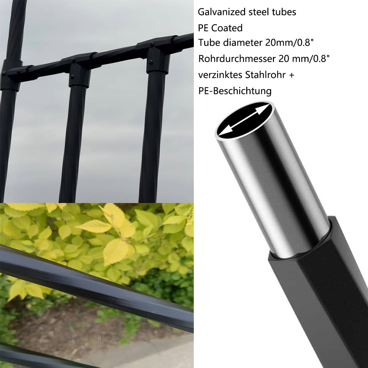 Arco Da Giardino Su Semiarco Archi Supporto Per Piante Rampicanti Sostegno Pergolato 120 150 180 220 230 300 Cm Traliccio In Acciaio Decorazioni Per Archi Facile Da Installare(W: 1.2m x H: 2.7m)