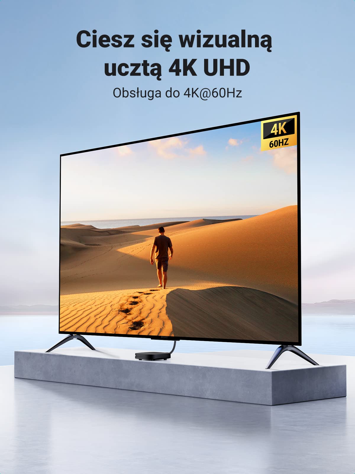 UGREEN HDMI Kabel, HDMI 2.0, 4K@60Hz/30Hz, 1080P@60Hz, High Speed, 0.5M | Dolby Vision, 3D, HDCP 2.2; Ekranowanie TMDS; Oplot Nylonowy, 24K Wtyk; Lustrzany & Rozszerzający; Monitor, Soundbar