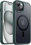 JETech Magnetic Matte Case for iPhone 15, Black | Compatible with MagSafe, Translucent Matte Back, Slim Shockproof Protection
