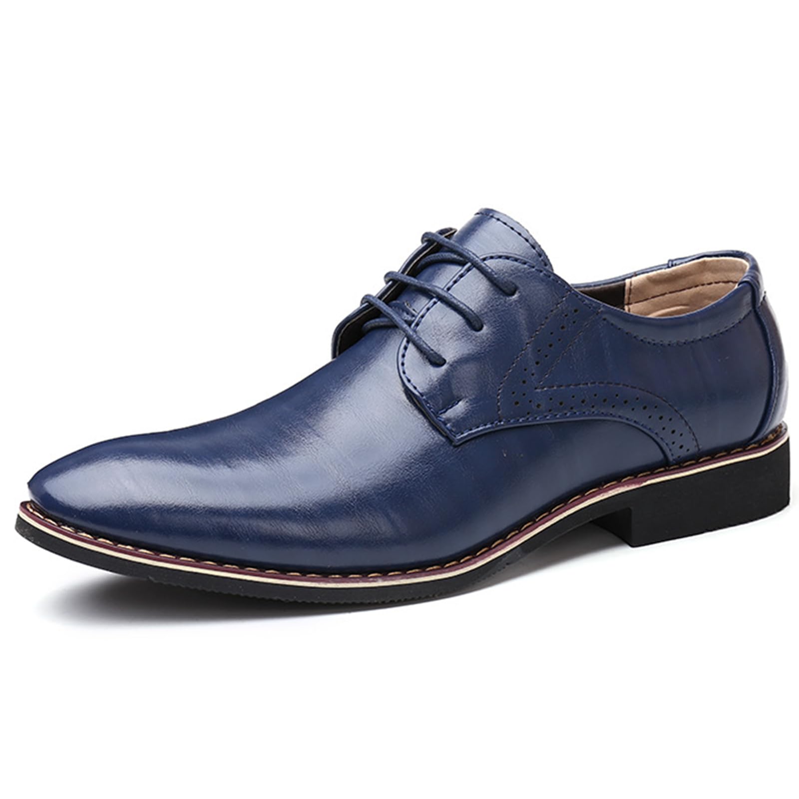 Scarpe Oxford Uomo Scarpe Eleganti | con Lacci, in Pelle, comodi, Antiscivolo, Low Top, Prom, formali, Matrimonio, Business