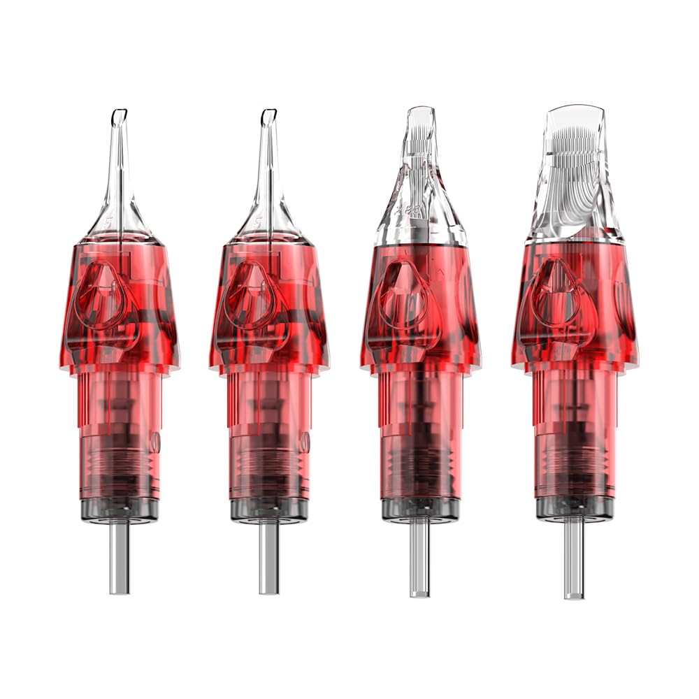 CNC Cartuchos de Tatuaje Aguja para Tatuar #10 Modelo Mezclado RL (7RM 9RM 11RM 15RM) Tattoo Cartridge Needles Bugpin 0.3mm Estándar Desechable con Membrana Curved/Round Magnum EN04X-40KIT-LL
