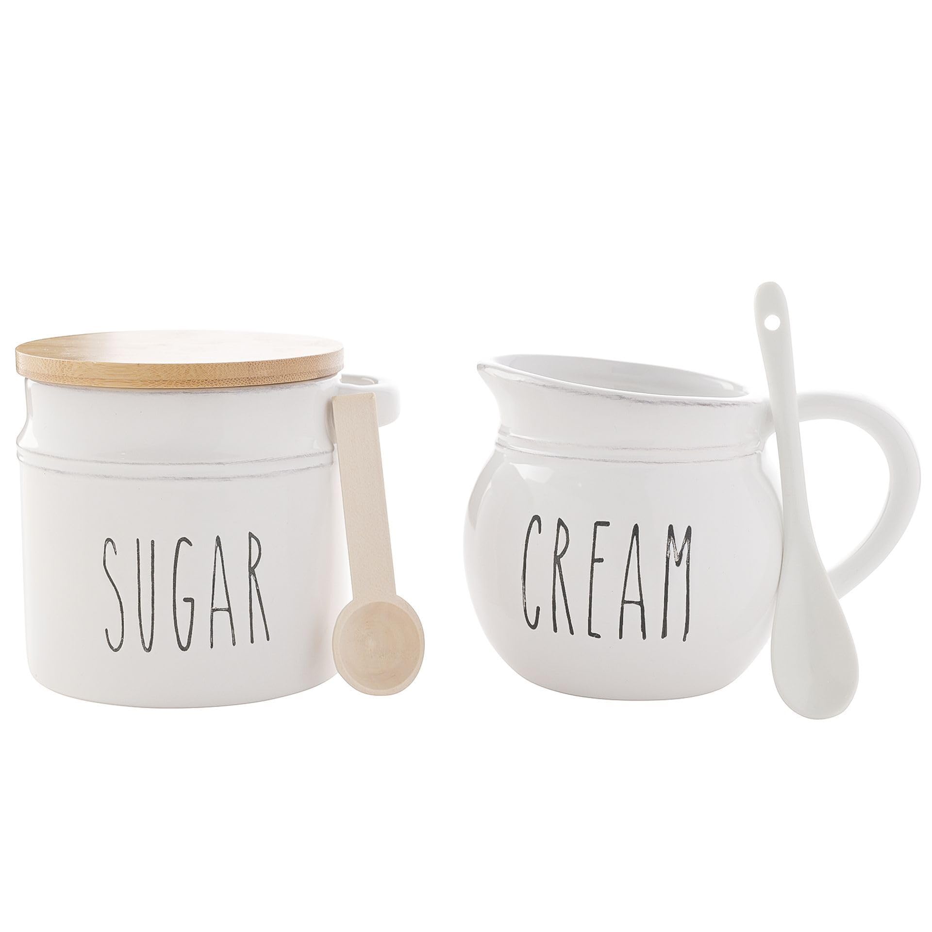 Widdop and Co Hestia White Dolomite Servewear Set - Sugar Pot and Cream Jug - Contemporary Stylish Tableware - Lovely Gift Idea Housewarming Dining Dishes Serving