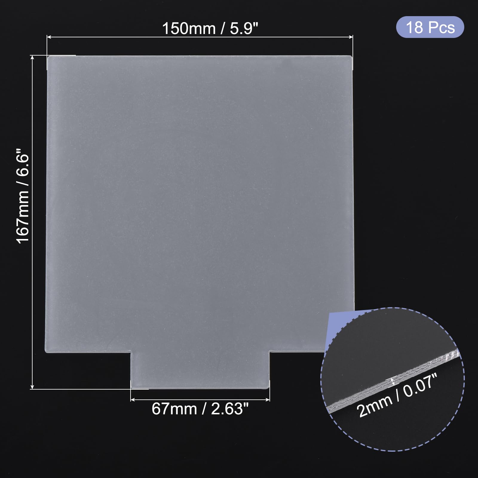 PATIKIL 36uds Acrílico Hoja Transparente En Blanco Fundida para LED Luz Base, 2mm/0.08" Grueso Cuadrado/Redondo Transparente Panel Tablero con Película para Mesa Bricolaje