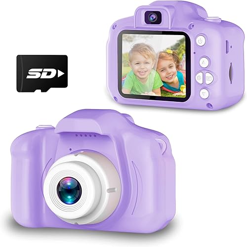Seckton - Cámara de selfie mejorada para niños, regalos de Navidad y cumpleaños para niñas de 3 a 9 años, cámaras de video digital HD para niños