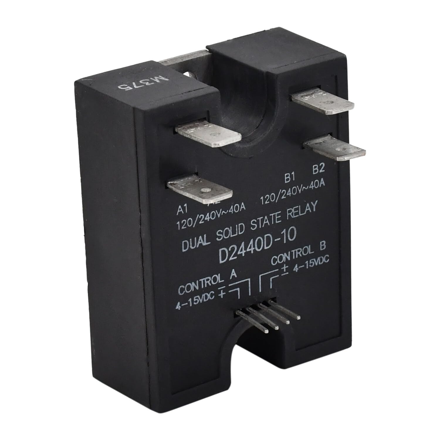 Firmusparts Dual Solid State Relay D2440D-10 Compatible with Crydom 24-280VAC 40A SSR Random Turn On Input 4-15VDC