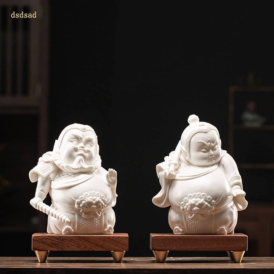 大型　仁王像　２体セット Amazon｜金剛力士像 置物 総高19.6cm 陶器製 二体一対 仁王像