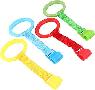 ABOOFAN 8 Peças Anel De Puxar Cercadinho De Bebê Acessórios Esportivos Brinquedo De Carrinho De Bebê Berço Portátil Para Cercadinho De Bebê Anéis De Berço Brinquedo De Puxar Berço De Bebê