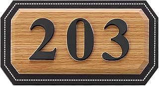 aspire Hausnummer Hausnummernschild Türschilder Mailbox Nummernschild Personalisiert Acryl für Haustür Hotel Büro woodgrain 4" L x 7 9/10" W