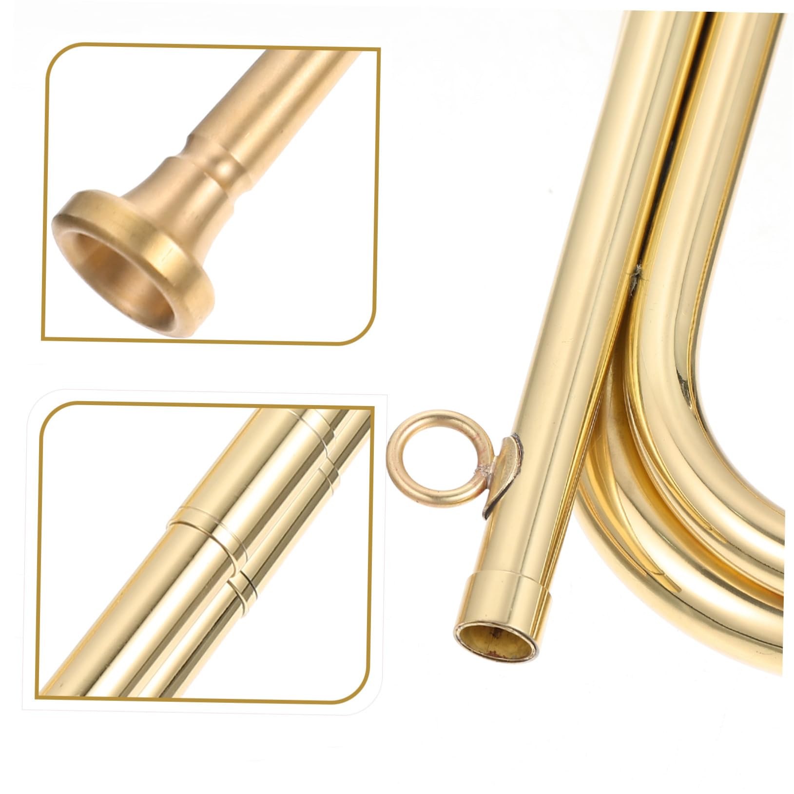 Tromba Bugle in Ottone per Orchestra Militare, Set 1 | Adatta a Principianti, Facile da Riporre, Strumento a Fiato per Banda Scolastica e Cavalleria