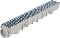 NDS Pro Series 5 in. Channel Drain Kit with Galvanized Steel Grates - Deep Profile for Hardscape Drainage & Flood Prevention