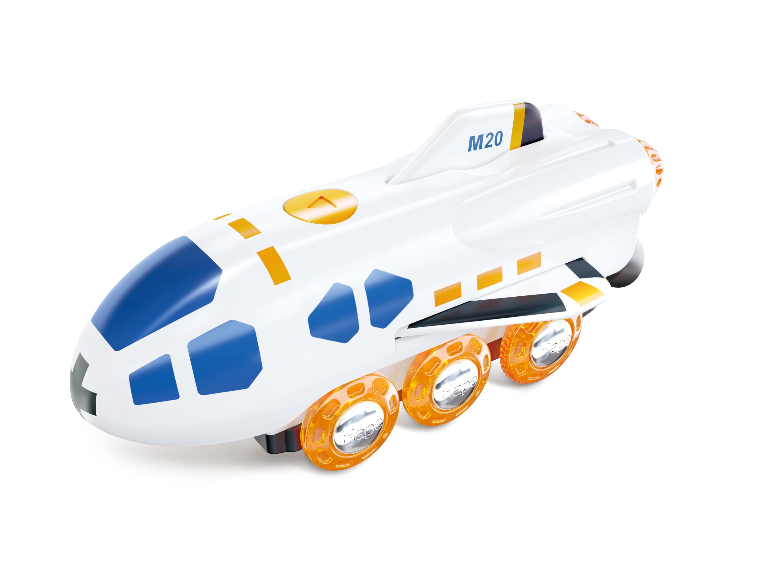 Hape Jouet Locomotive Fusée Spatiale - Jeu de Train en Bois - Jouet pour Enfant dès 3 Ans - Locomotive pour Circuit Train Bois - Compatible avec Les Circuits de Marques Traditionnelles