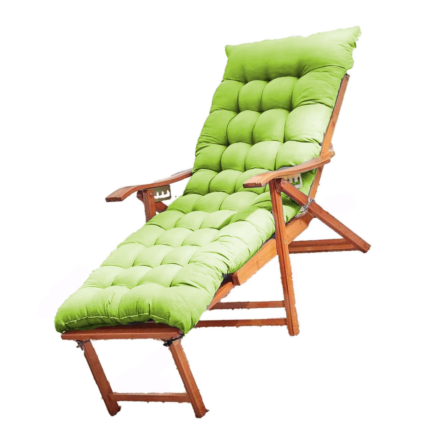 VisLarsc Rocking Chair Cushion Pads Garden Recliner Chair Cushion with Anti-slip Soft Sunlounger Cushion with Tie Rocking Chair Cushion for Indoor& Outdoor (Grass Green,150 * 45)